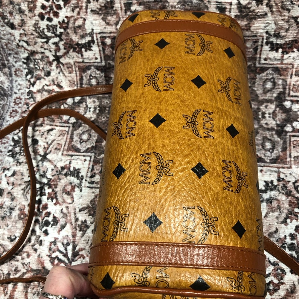 MCM Cognac Visetos Barrel Bag Pristine EUC - Picture 6 of 15
